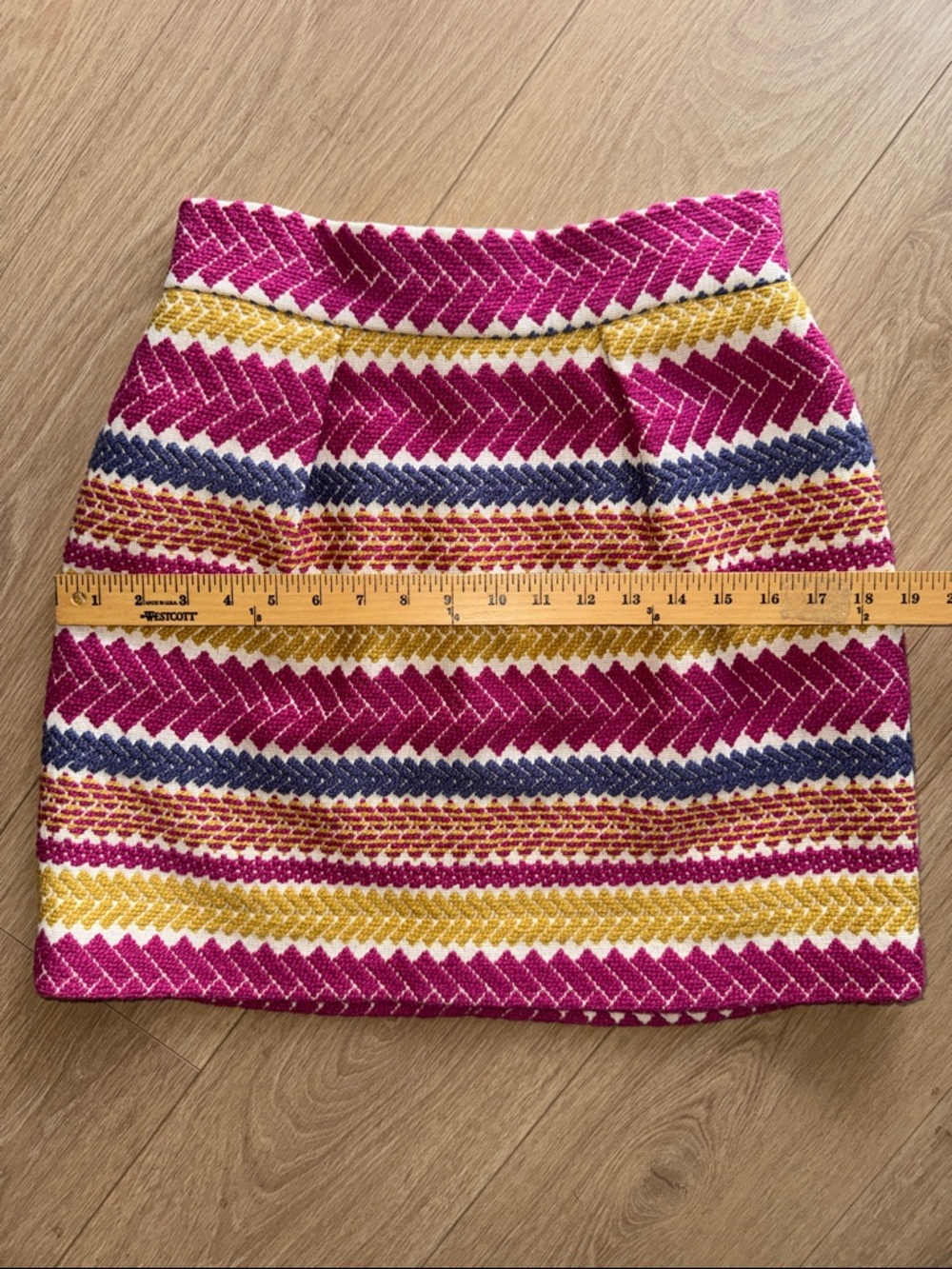 Anthropologie Nomad Morgan Carper Jacquard Mini Skirt Pink Chevron Stripe Size S - Picture 14 of 15
